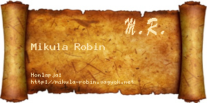 Mikula Robin névjegykártya